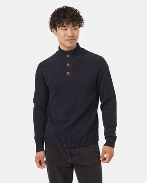 Blue-Mens-Button-Knit-Sweater