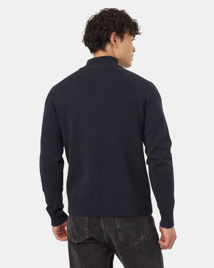 Blue-Mens-Button-Knit-Sweater