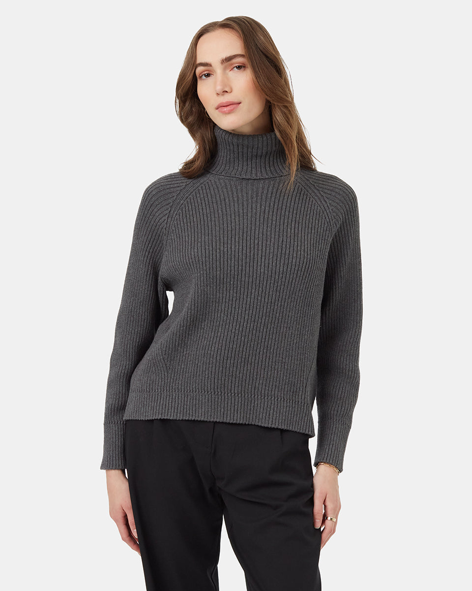 Grey cotton turtleneck store