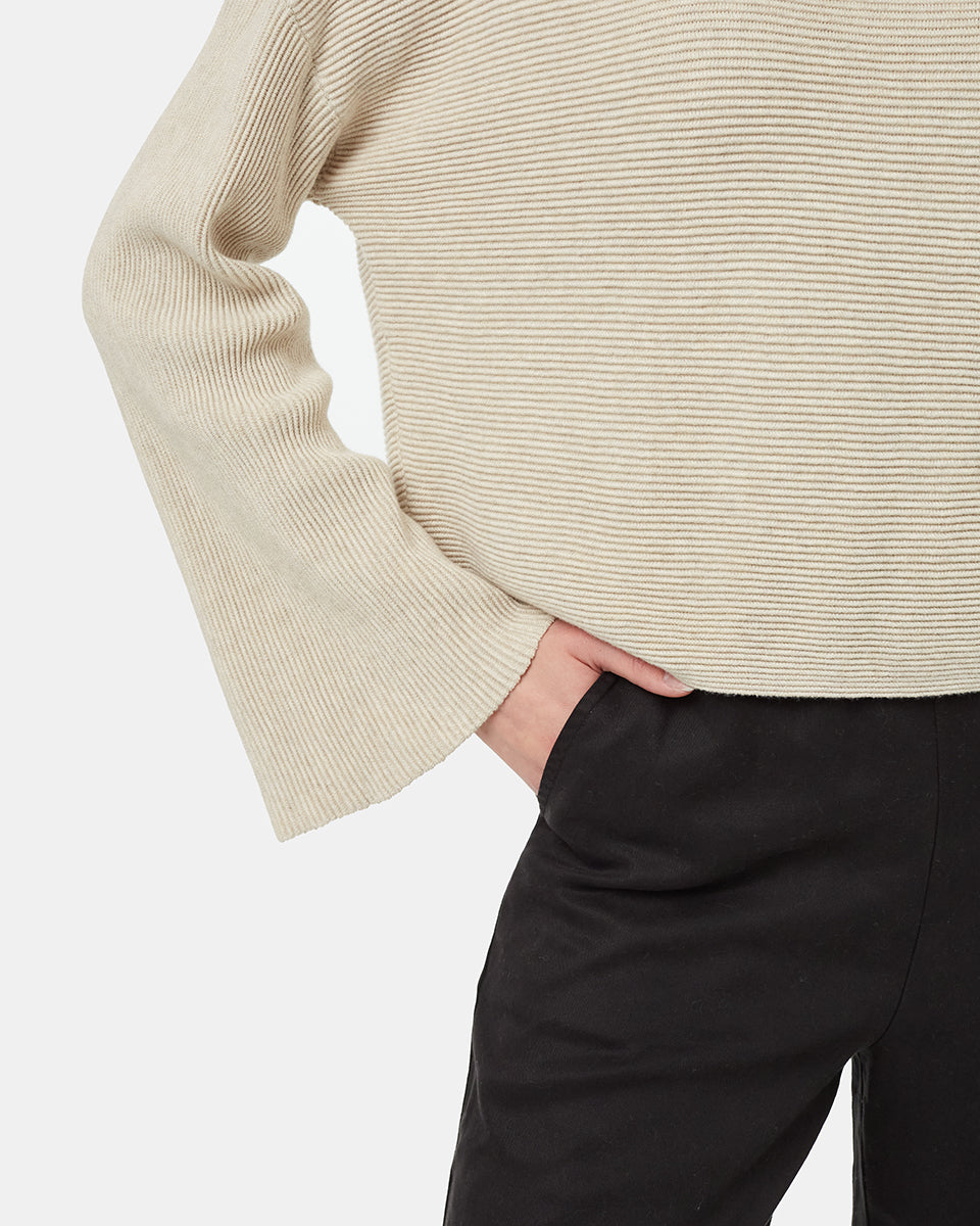 Womens Highline Bell Sleeve Sweater Organic Cotton