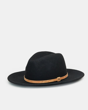 Black Recycled Wool Fedora