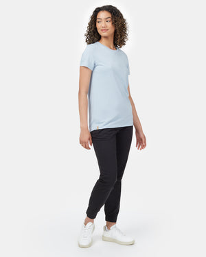 Blue Recycled Polyester Crew Neck T-Shirt