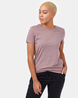 Gray,Purple Recycled Polyester Crew Neck T-Shirt