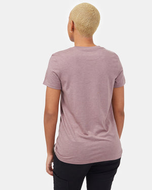 Gray,Purple Recycled Polyester Crew Neck T-Shirt