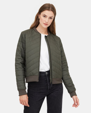 Green Women's Insulated Bomber Jacket