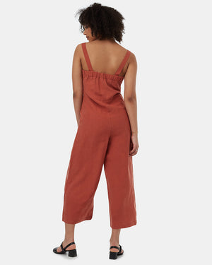 Orange-Womens-TreeLinen-Botton-Down-Jumpsuit