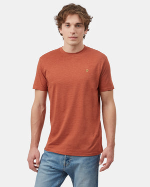 Orange Recycled Polyester Crew Neck Tee