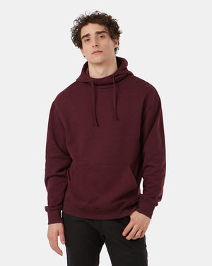 Purple Men's Organic Cotton Fleece Cowl Neck Hoodie