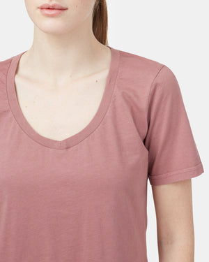 Red Organic Cotton V Neck T-Shirt