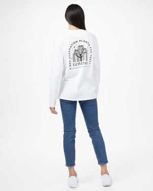 White Organic Cotton Oversized Long Sleeve Top