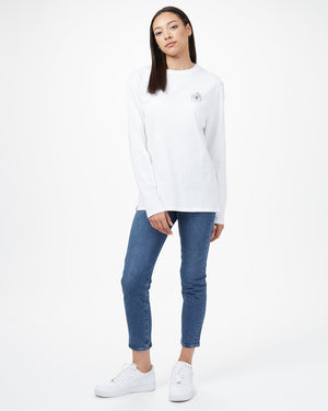 White Organic Cotton Oversized Long Sleeve Top