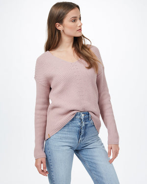 Pink Women's Organic Cotton V-Neck Jumper