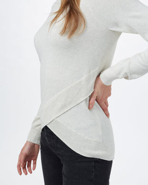 White Women's Longsleeve Crossover Jumper