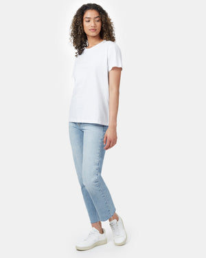 White Organic Cotton Crew Neck T-Shirt