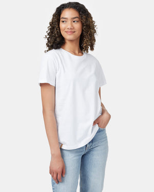 White Organic Cotton Crew Neck T-Shirt