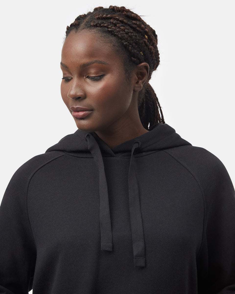Womens black oversized hoodie top